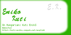 eniko kuti business card